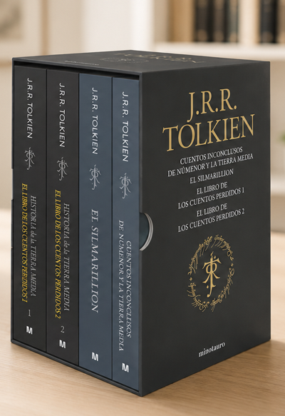 Estuche Tolkien 2 (Silmarillion, Cuentos Inconclusos, Hª Tierra Media 1 y 2)